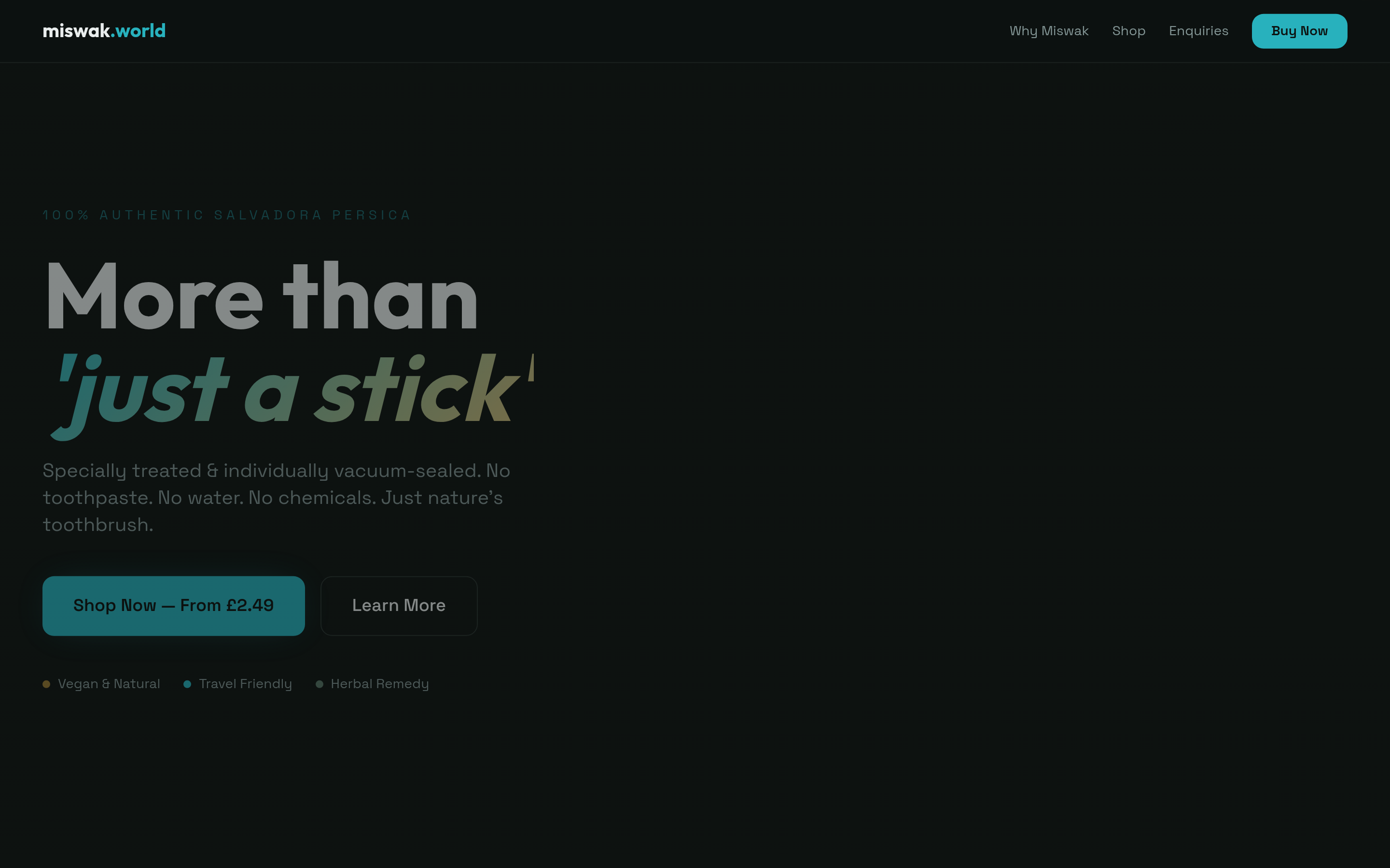 Miswak World — E-commerce store for authentic Salvadora Persica miswak sticks